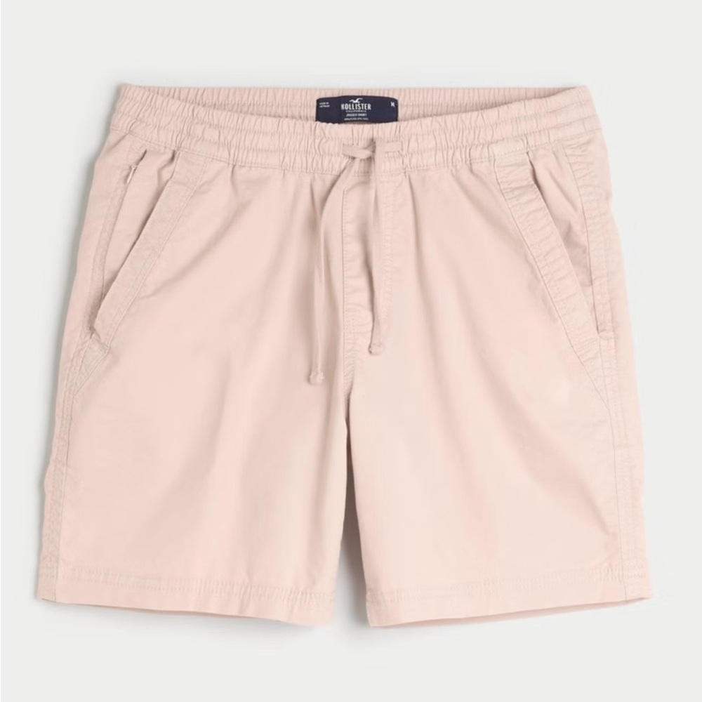 Hollister Men's Pale Pink Cargo Drawstring Shorts